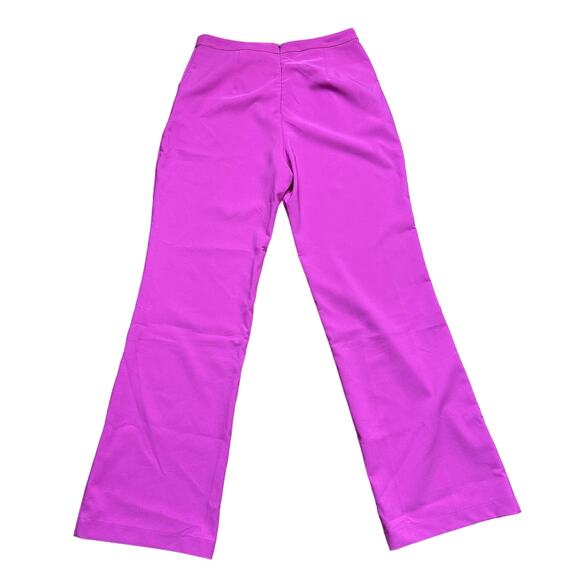 NBD Pink Wide Leg Dress Pants LARGE Magenta High Waist Trouser Designer $178 NEW - Picture 5 of 10